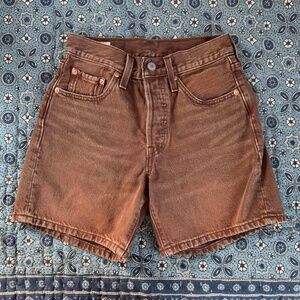 Brown Levi's 501 denim shorts